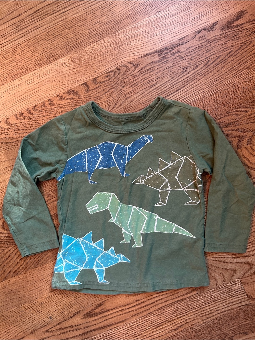Tea Collection Origami Dinosaurs Long-Sleeved T-Shirt size 18-24 months